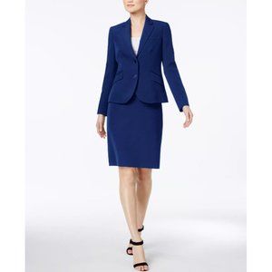 Anne Klein Executive Collection Notch Collar 2 Button Closure Blazer Navy 2